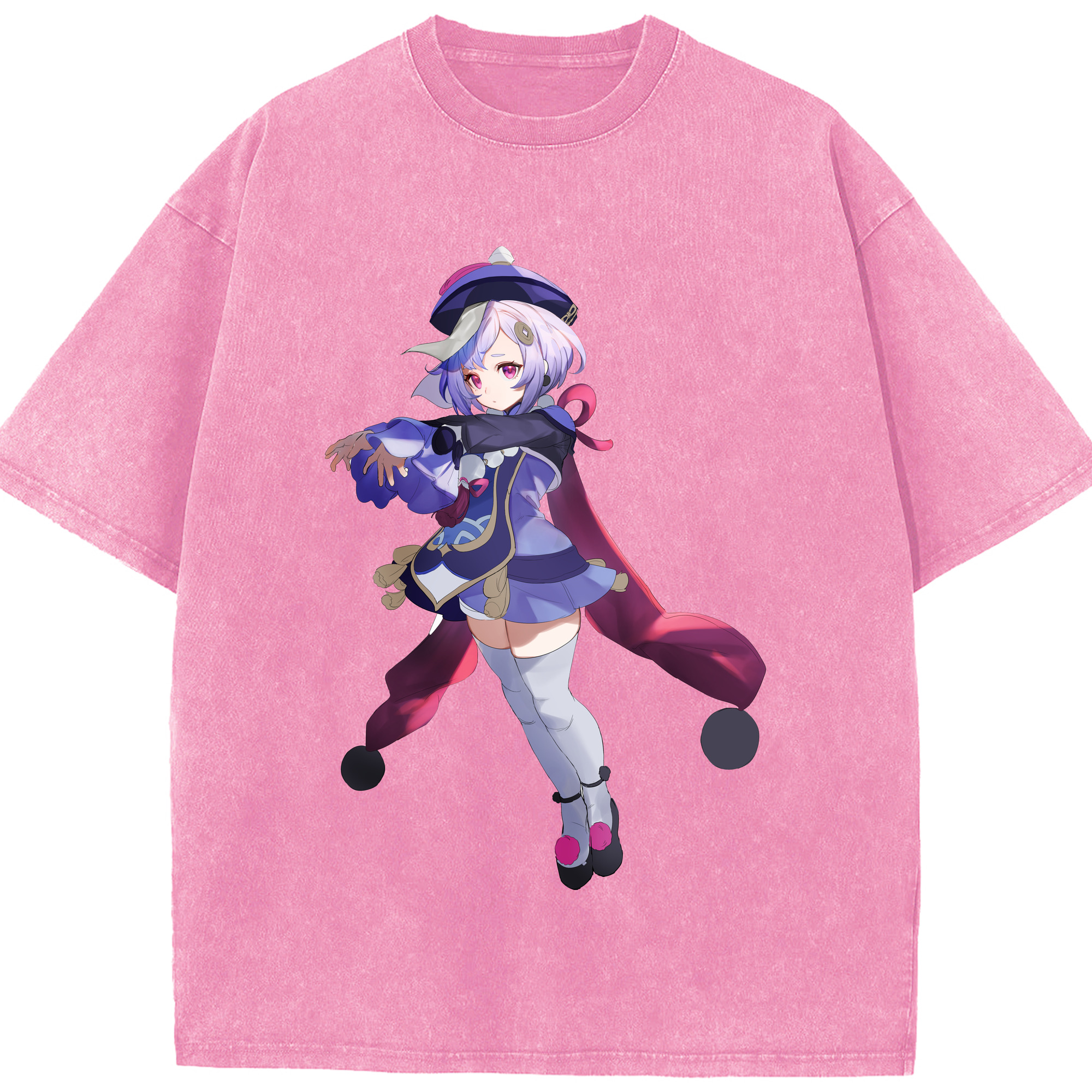 げんし神 七七 なな  genshin Nana 綿100% ヴィンテージ風 半袖Tシャツ（フロントプリント）